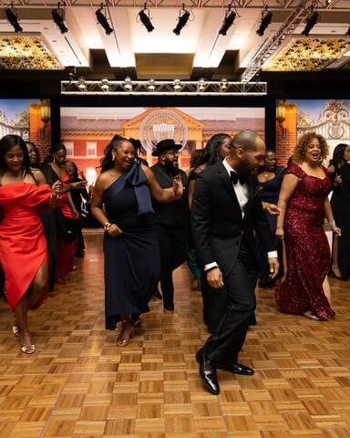 Charter Day guests dancing
